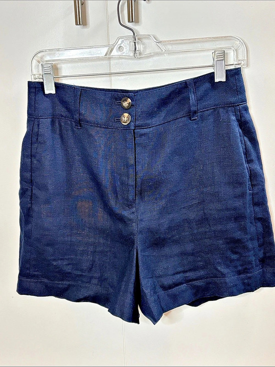 Boden Pants - Boden 100% Linen High Waist Shorts in Navy Blue Size 4